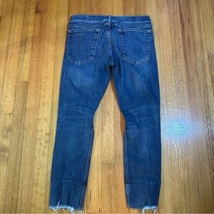 Rag & Bone jeans womens 29 denim blue distressed Nina high rise ankle skinny(a3
